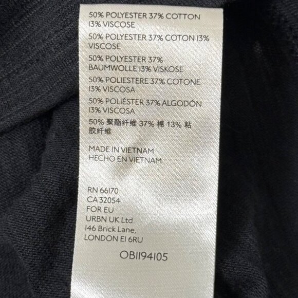 We The Free Natasha Tee Womens Sz XS Black Ruched Long Sleeve Crew Neck Top Boho - Picture 10 of 10